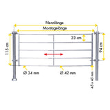 Abtrennung, leicht 2 - 6 m