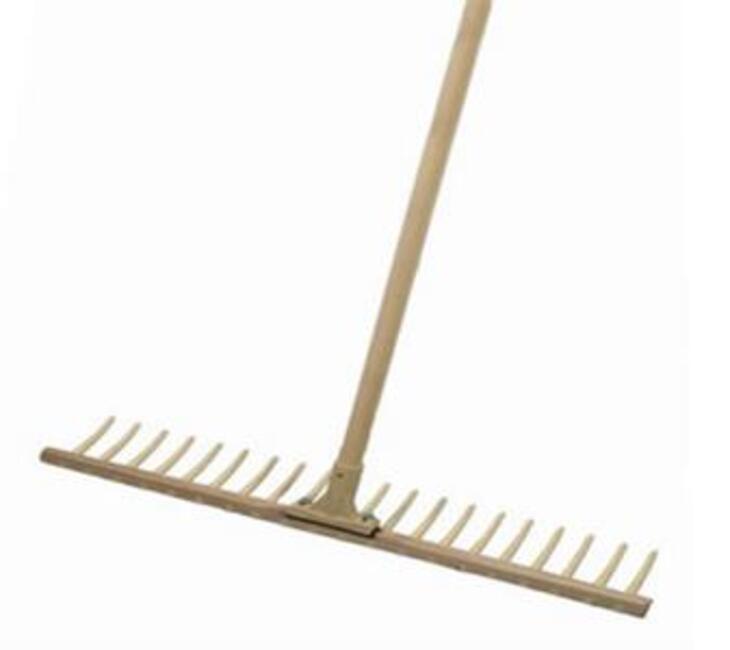 Offner Rastrello da Giardino con 16 Denti - Acciaio Forgiato, 40 cm - Ideale per Giardinaggio, Edilizia e Agricoltura