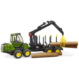John Deere 1210E Forsttraktor mit 4 Achsen, drehbarem Kran und Spielholz