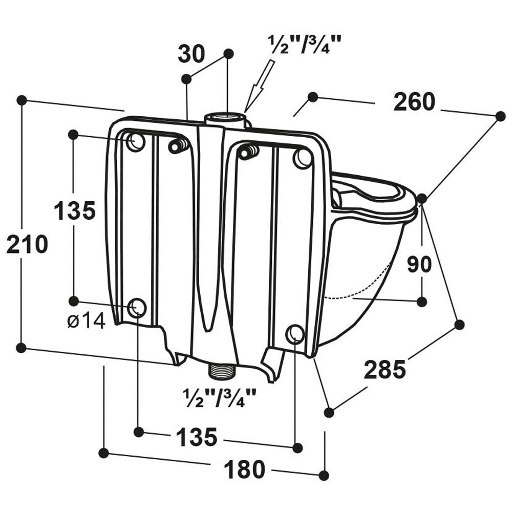 Abbeveratoio 46 Riscaldabile 80W Ghisa Smaltata G 1/2"
