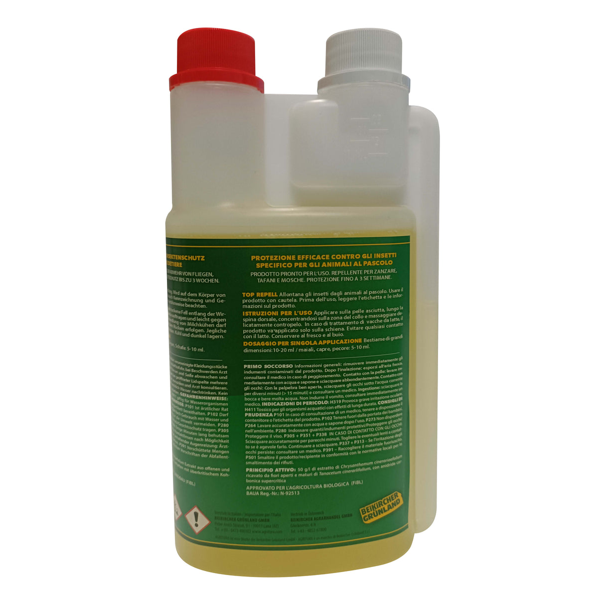 Top Repell - Repellente Insetti per Bovini, Equini, Ovini e Caprini | 500ml Efficace per Pascoli