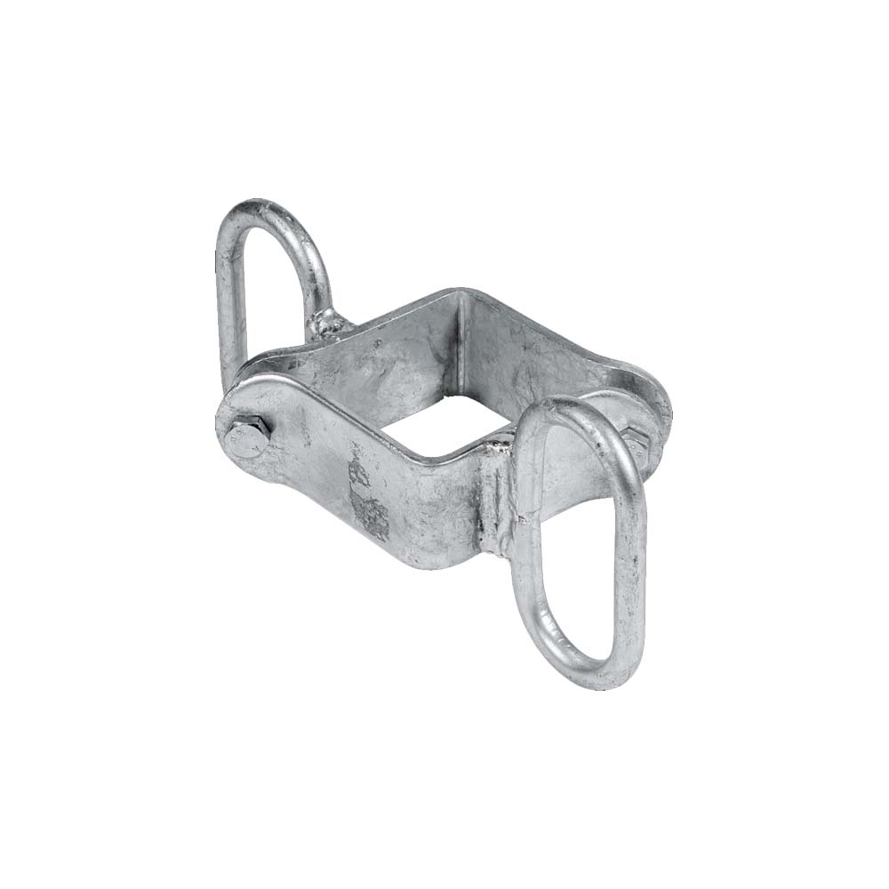 Square clamp 90 mm, 2 locking brackets, parallel, galv.