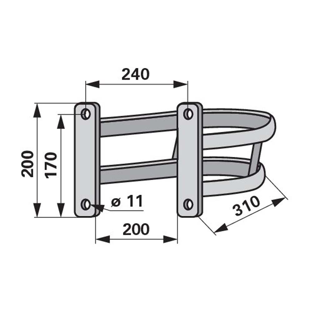 Protective Bracket for Wall Mounting, Mod. 5