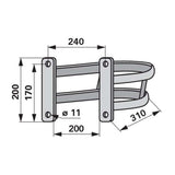 Protective Bracket for Wall Mounting, Mod. 5