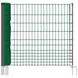 Geflügelnetz mit robusten doppelspitzigen Kunststoffpfählen 25m