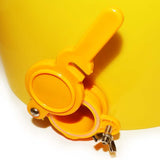 25kg yellow plastic filling bucket, with tap