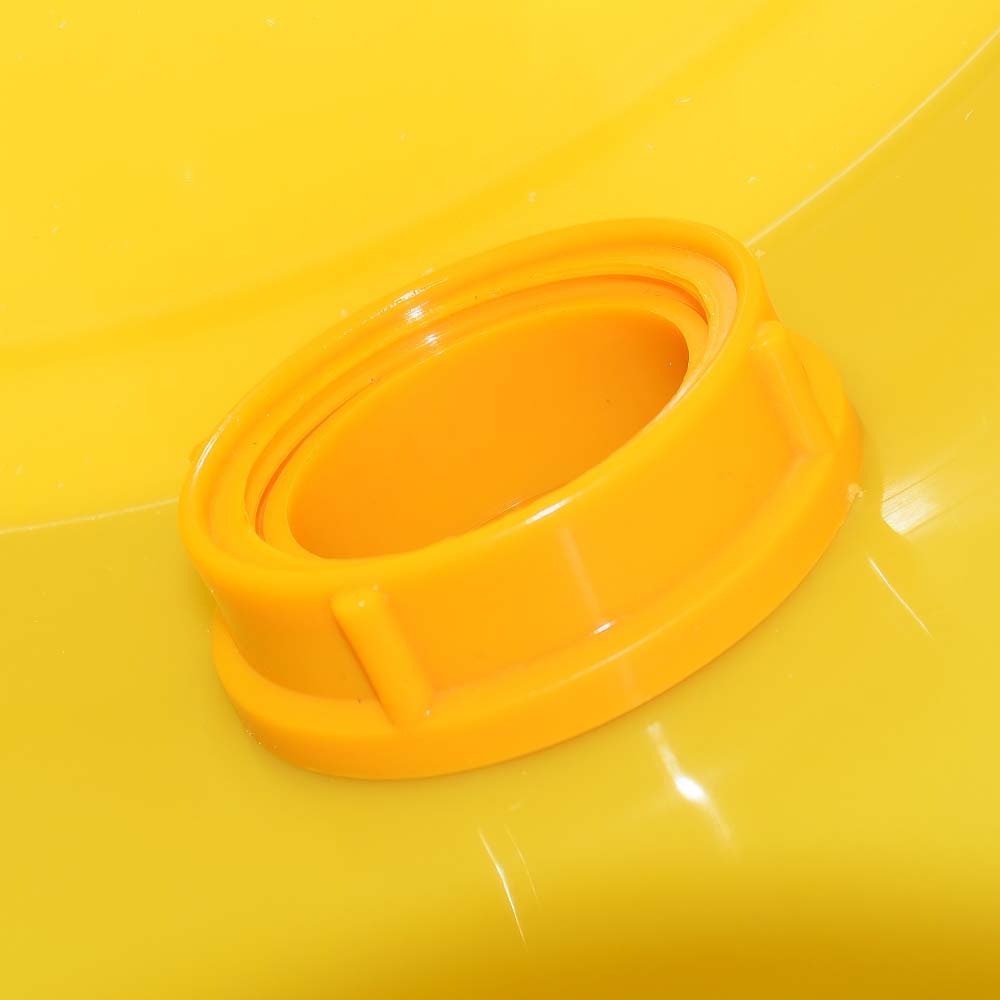 25kg yellow plastic filling bucket, with tap