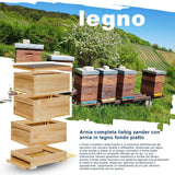 Complete liebig zander hive with flat bottom wooden hive