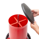 Poultry tube feeder for lid Made of plastic