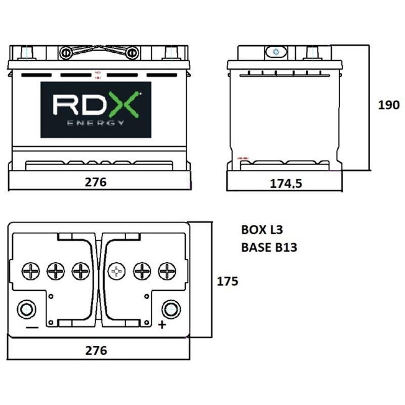 Batteria RDX 12V 78Ah Avviamento a Freddo 720A