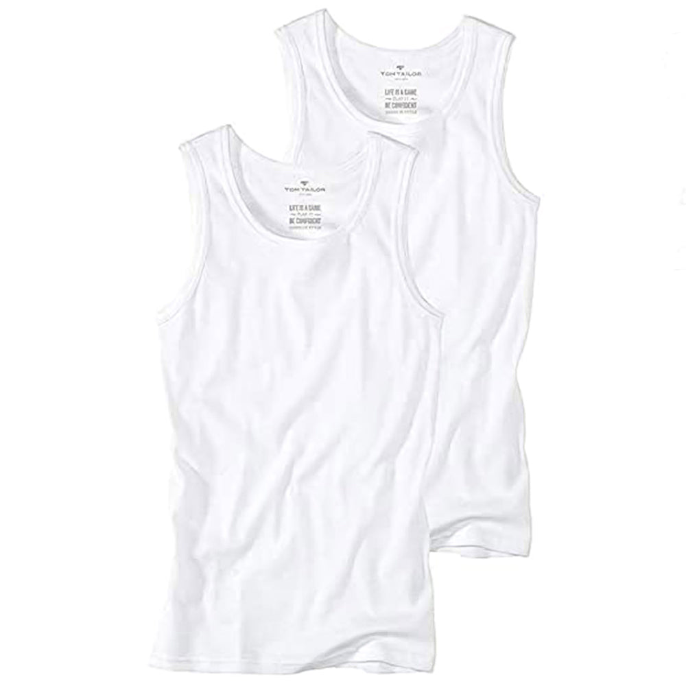 Tom Tailor Canottiera Uomo Semplice Confezione da 2 Montana