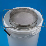 Large, double sieve with support bracket