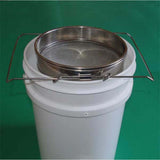 Large, double sieve with support bracket