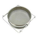 Large, double sieve with support bracket