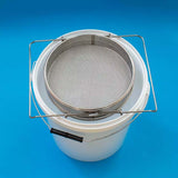 Large, double sieve with support bracket