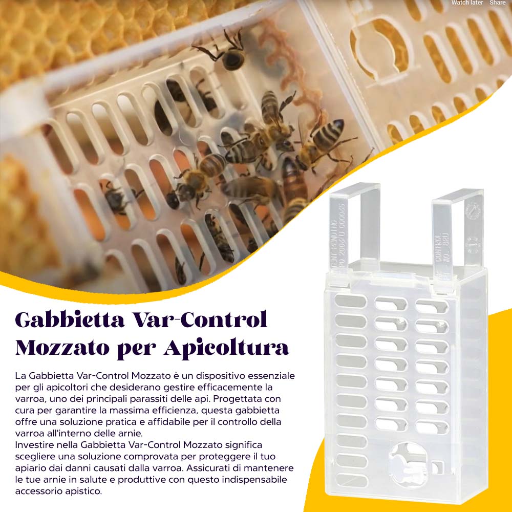 Var-Control clipped cage for beekeeping