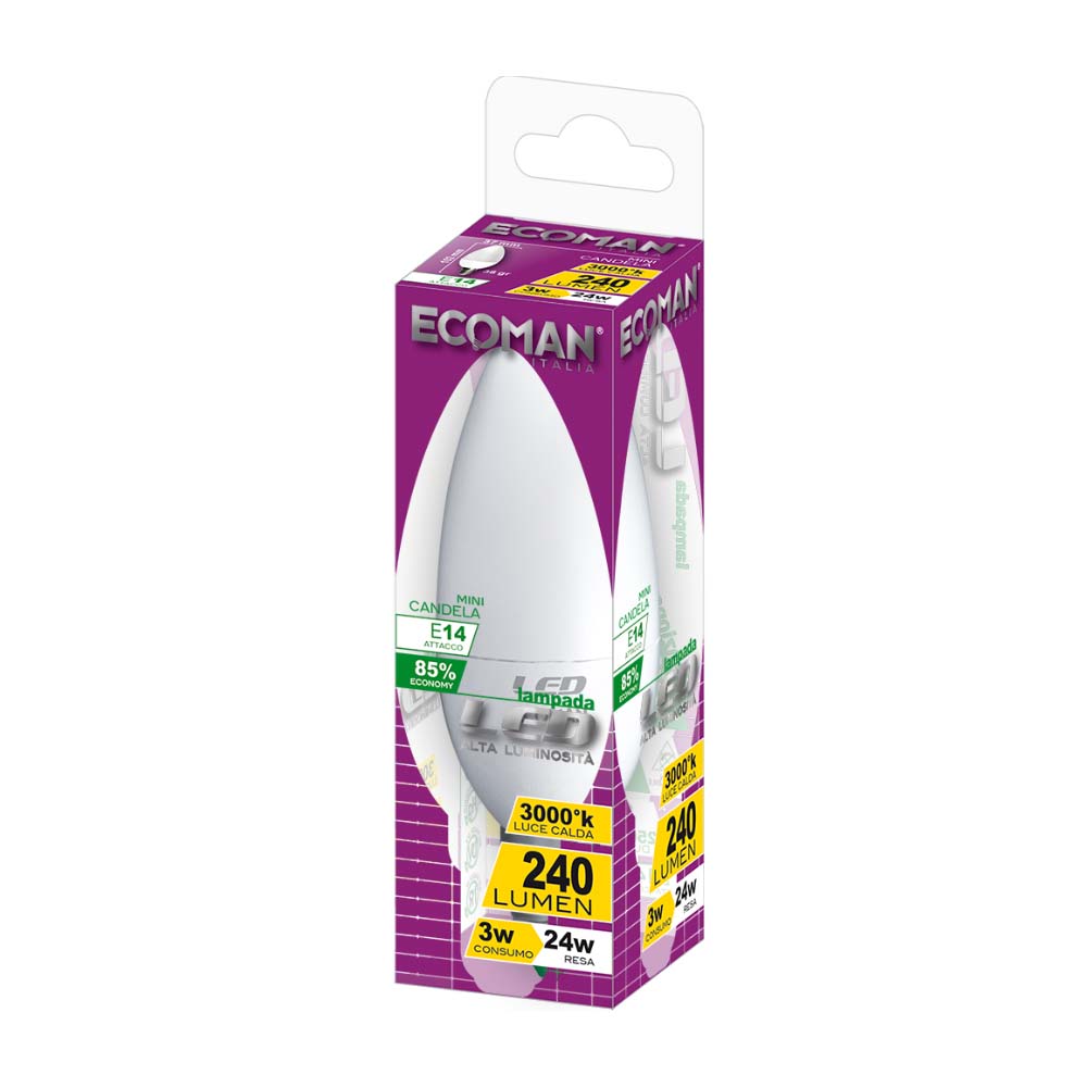 3W LED Candle Shaped Bulb