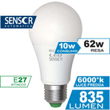 Lampadina LED Goccia 10W E27 con Sensore Luce Calda e Fredda