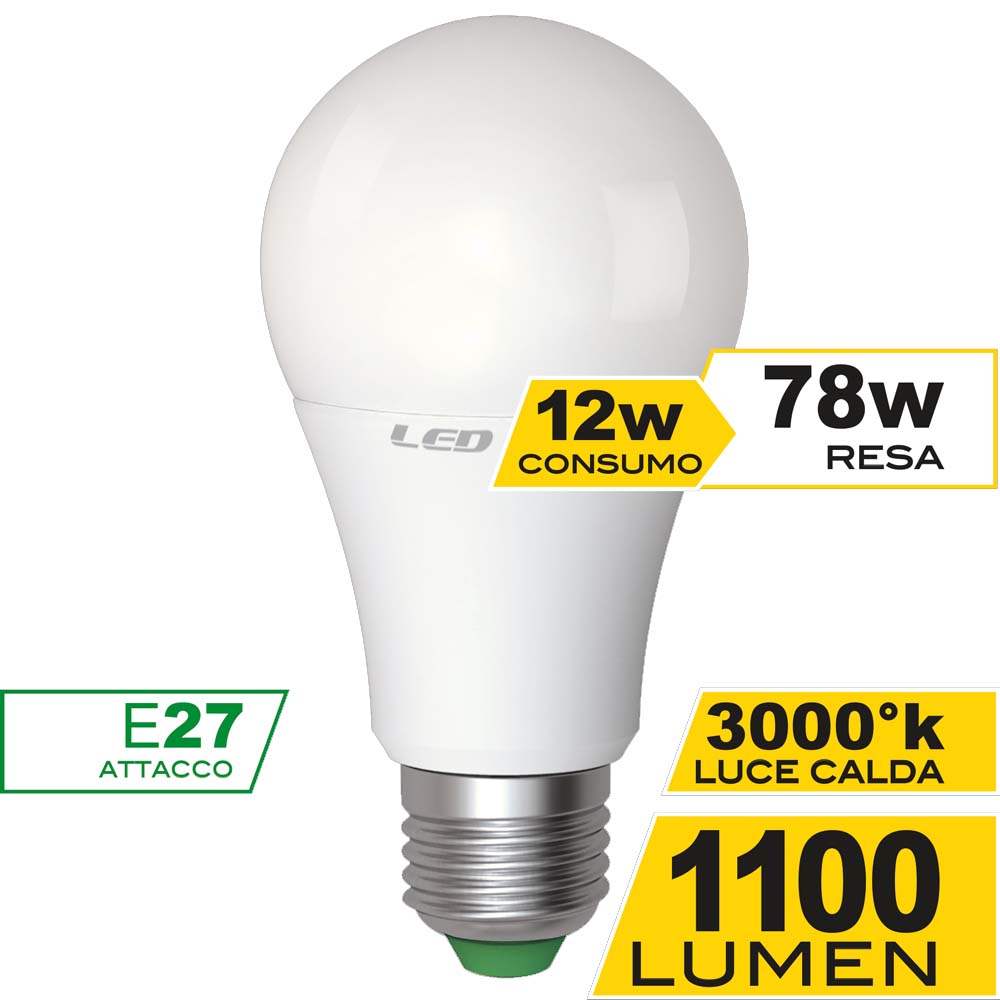 Ecoman 0023 Led Goccia 12W E27 Luce Calda