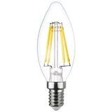 Lampadina LED Filamento Candela 4W Trasparente E14 Luce Calda