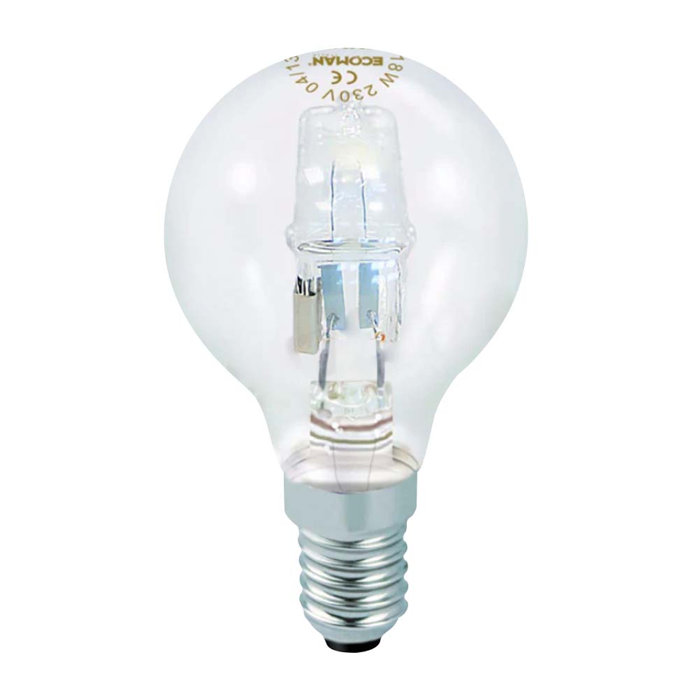 Ecoman Halogen Kugel E14 18W 2700K Glühbirne