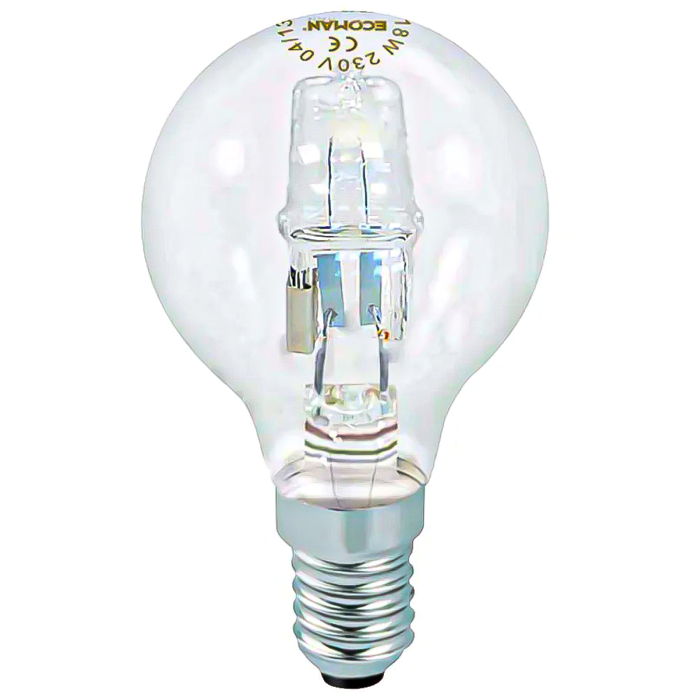 Ecoman Halogen Kugel E14 18W 2700K Glühbirne