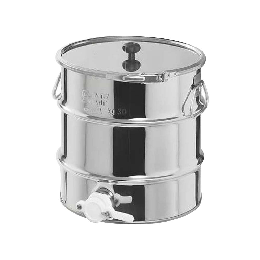 Stainless steel container for transporting honey with handle