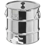 Stainless steel container for transporting honey with handle