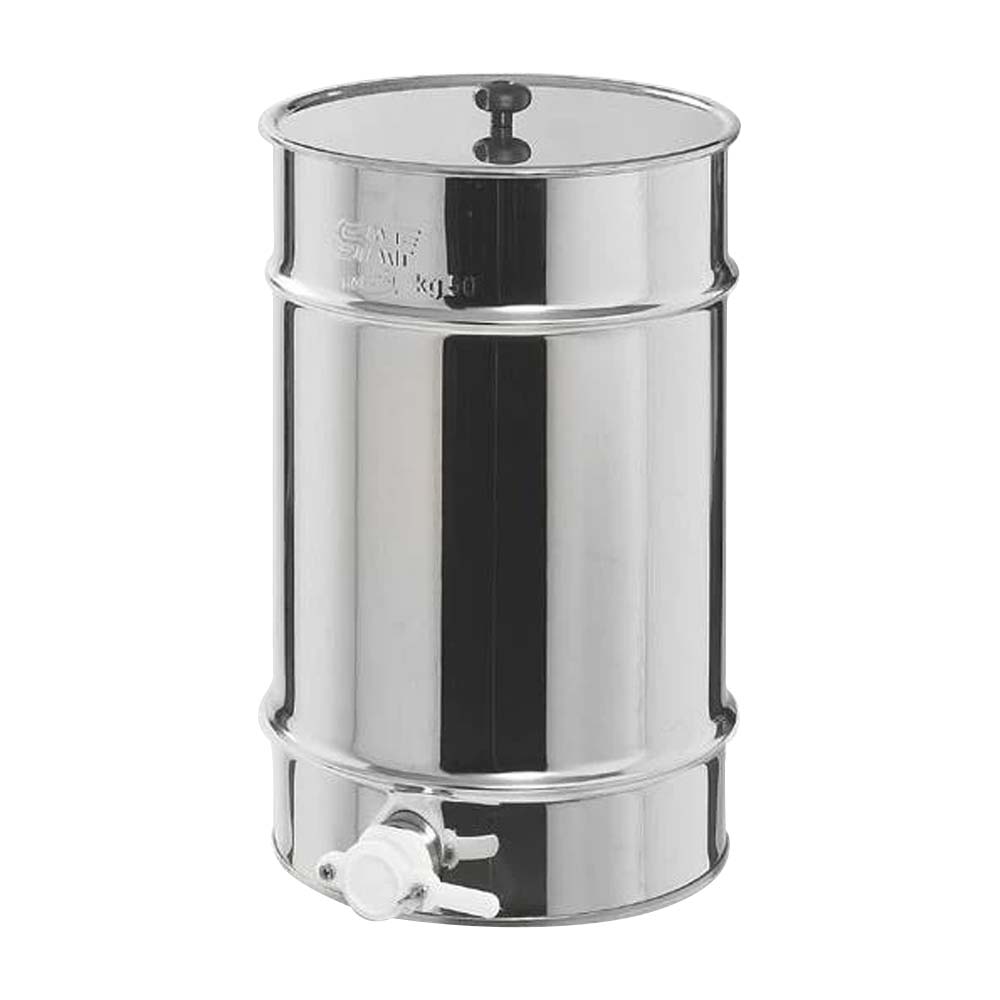 Stainless steel container for transporting honey with handle