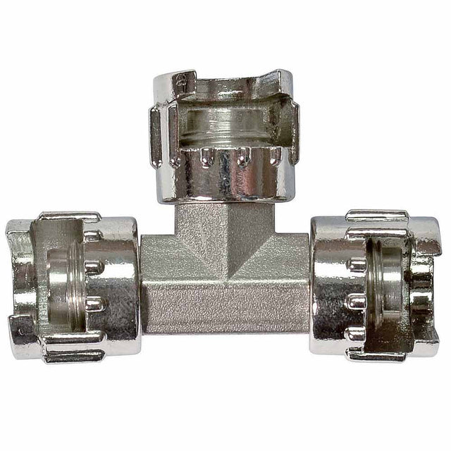 Raccordo a T in Metallo con 3 Dadi Fresati