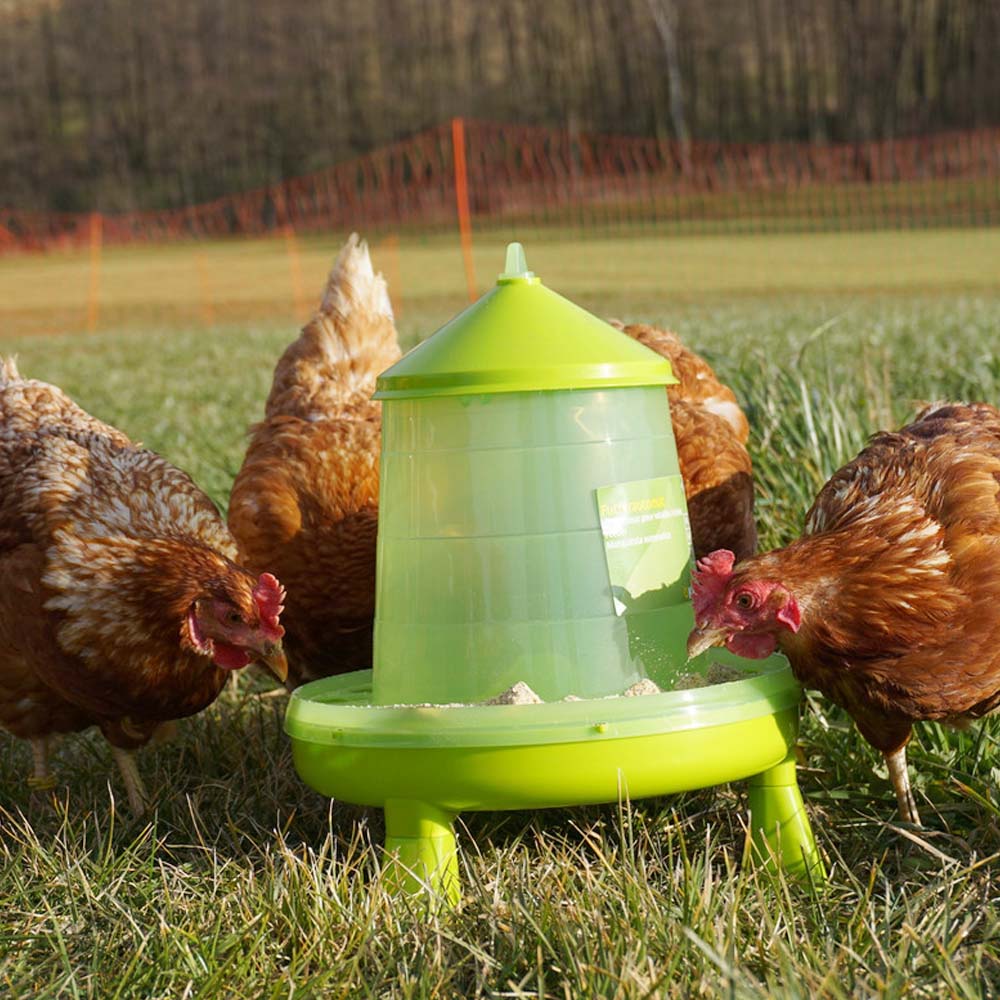 Plastic Poultry Feeder with Legs (Lemon Green)