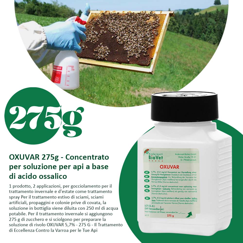 OXUVAR 275g - Concentrato per soluzione per api a base di acido ossalico