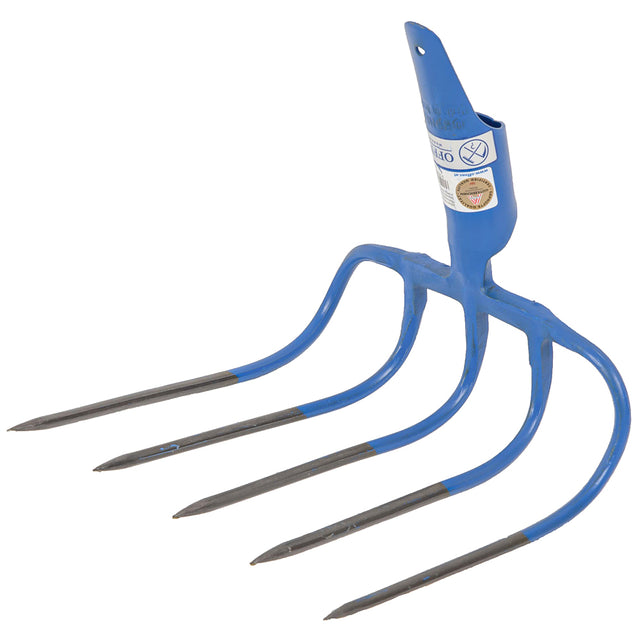 Forcone in acciaio per letame con attacco a molla senza manico