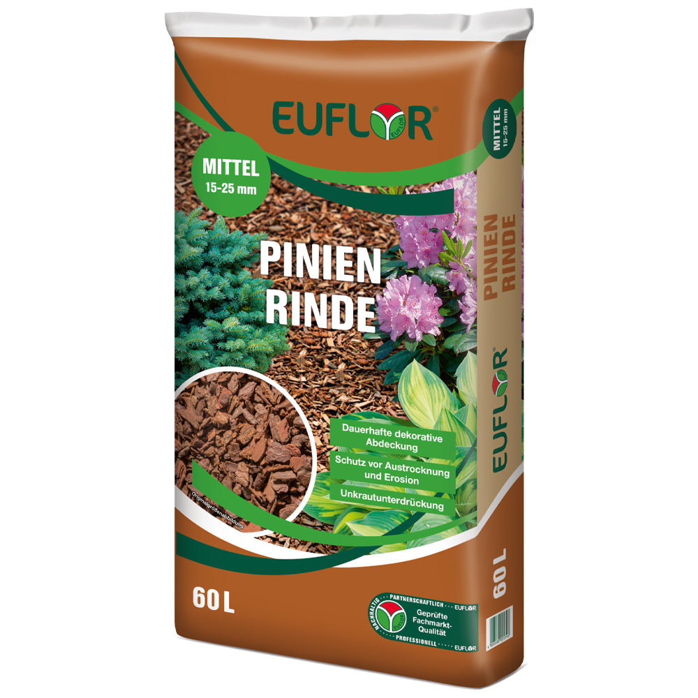 Euflor Corteccia di Pino 15-25mm Pacciame Decorativo per Giardini 60L