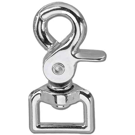 Moschettone per redini 19 mm con occhiello quadrato – nichelato