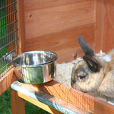 Ciotola in acciaio inox con fissaggio a vite per piccoli animali