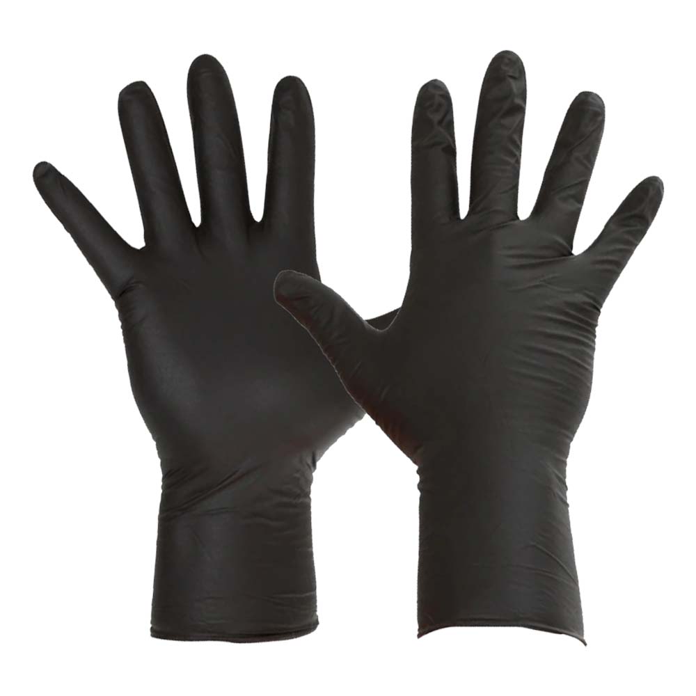 30 cm Long Black Nitrile Disposable Gloves: Comfortable Protection Pack of 50 pieces