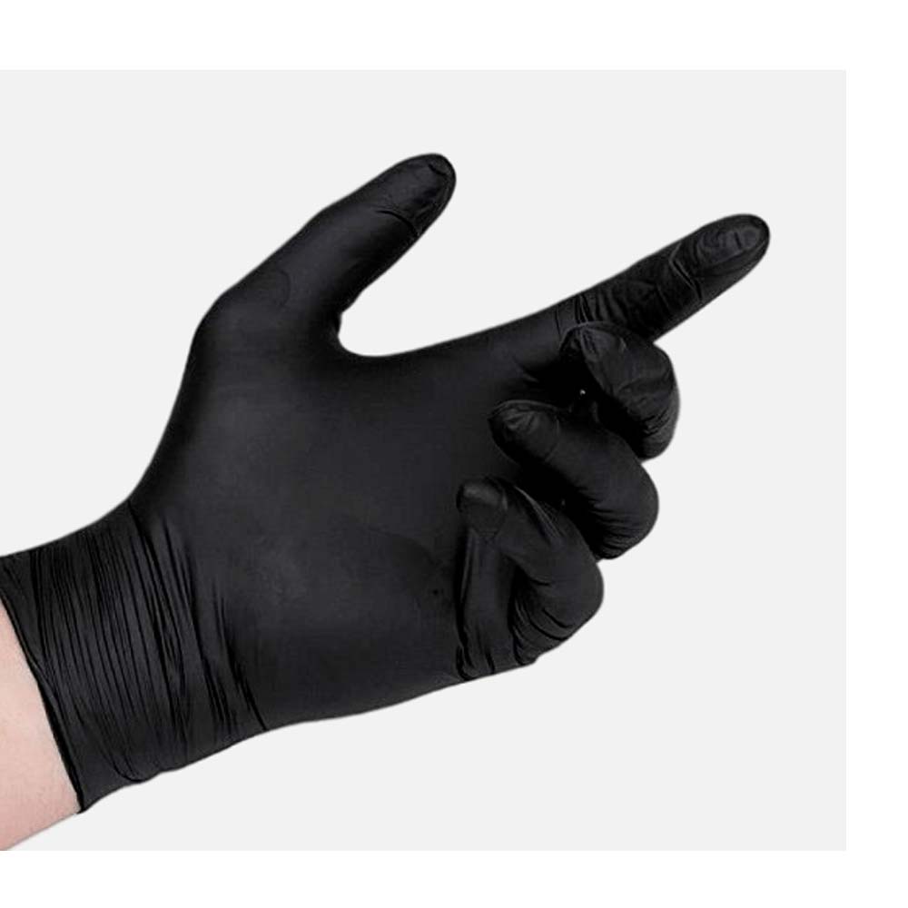 30 cm Long Black Nitrile Disposable Gloves: Comfortable Protection Pack of 50 pieces