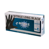 30 cm Long Black Nitrile Disposable Gloves: Comfortable Protection Pack of 50 pieces