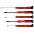 Set 5pz Cacciaviti Precisione - Phillips, Pozidriv, a Taglio Piatto, Acciaio Cromato-Vanadio