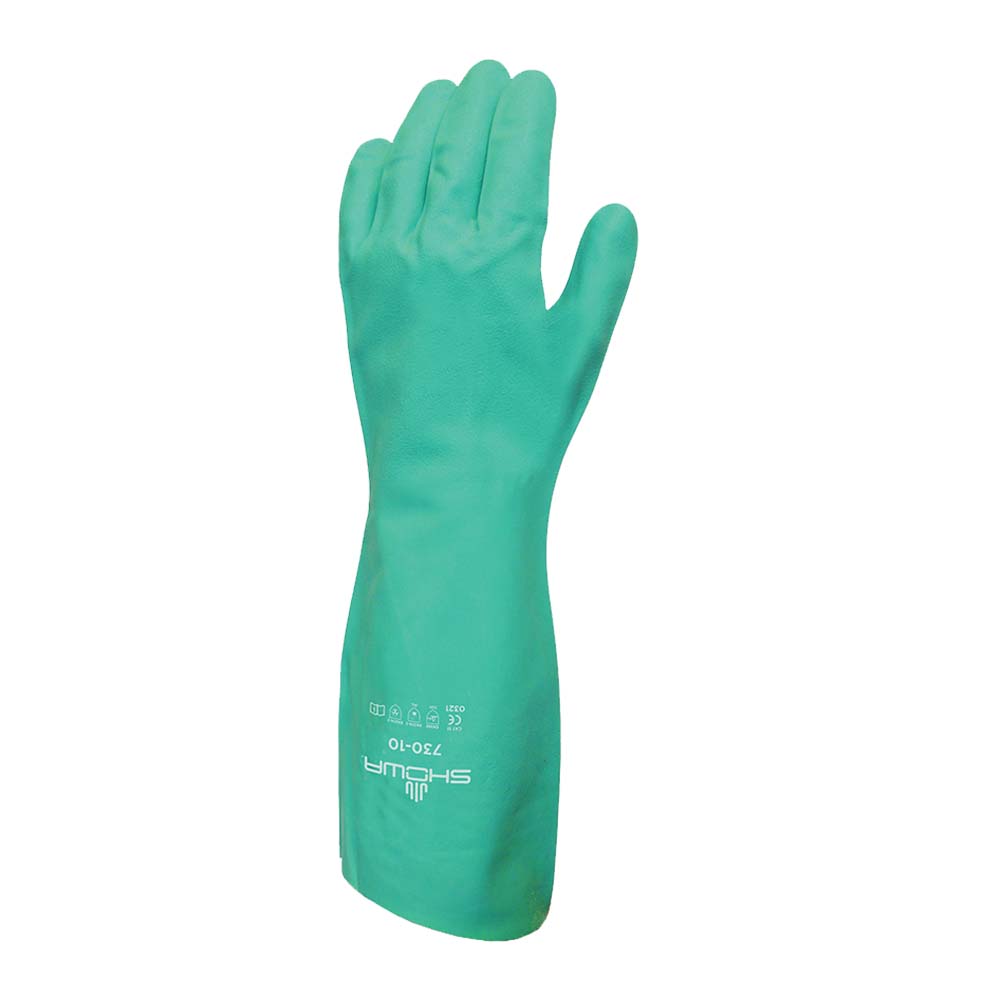 Showa 730 Chemical Resistant Gloves in Nitrile Lined in Cotton