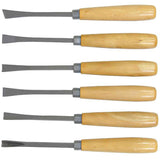 Set Sgorbie per Intaglio con Manico in Legno – 6 Pezzi