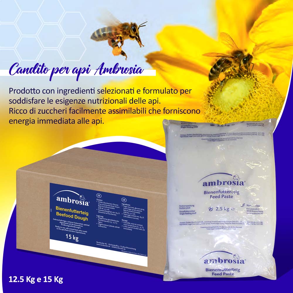 Candito per api Ambrosia - 12.5 Kg e 15 Kg