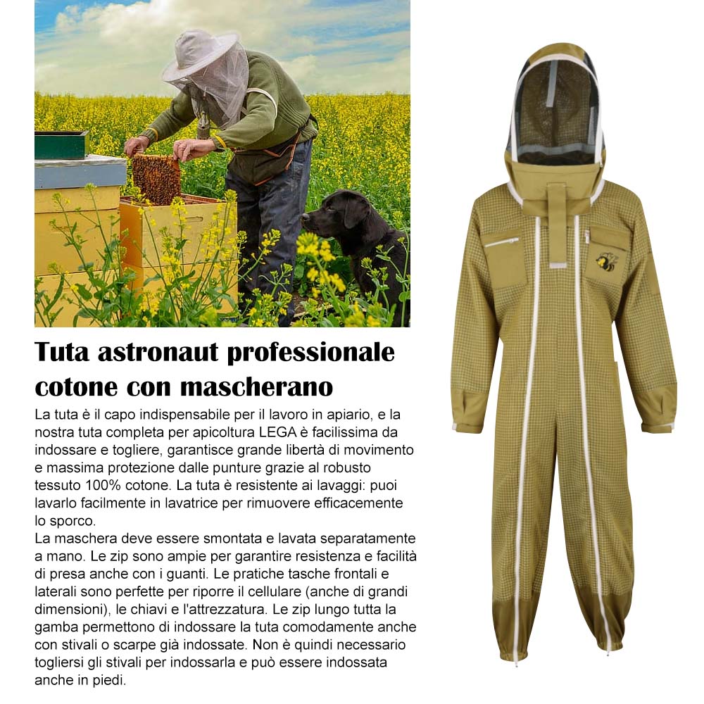 Tuta astronaut professionale cotone con mascherano