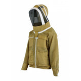 Professional astronaut with beekeeping ventilated vest mask