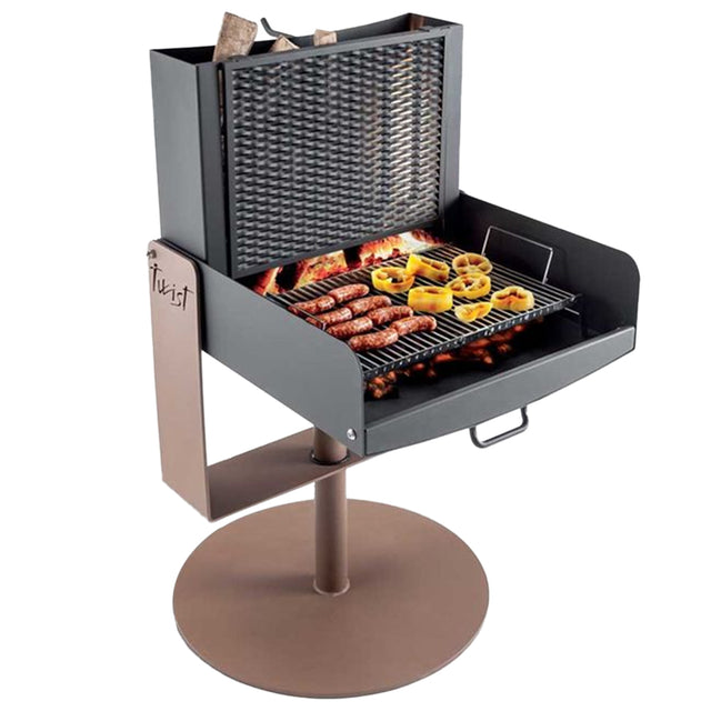 BBQ Vento Grill Compatto a Legna Fontana Mediterraneo Fired