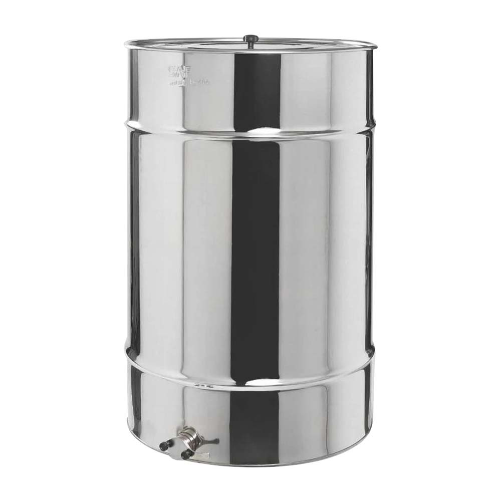 Stainless steel container for transporting honey with handle