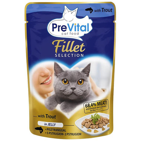 PreVital Filetti in Gelatina con Trota per Gatti Adulti - 85g