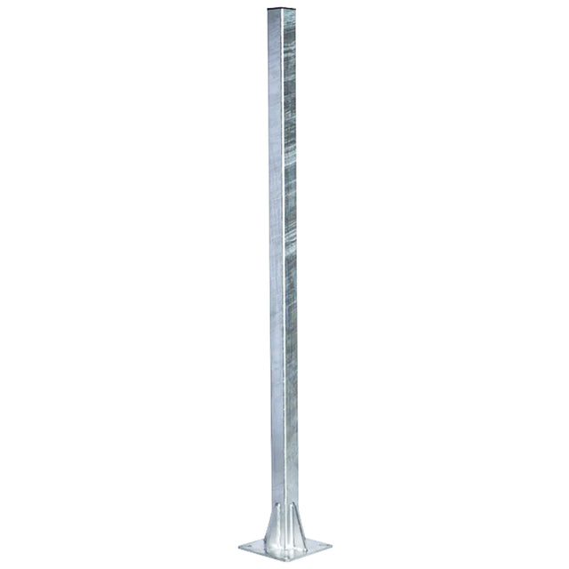 Palo Quadrato con Piastra di Base – Supporto in Acciaio Zincato 60mm