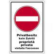 Cartello Bilingue 30x20cm – Segnaletica per Aree Private